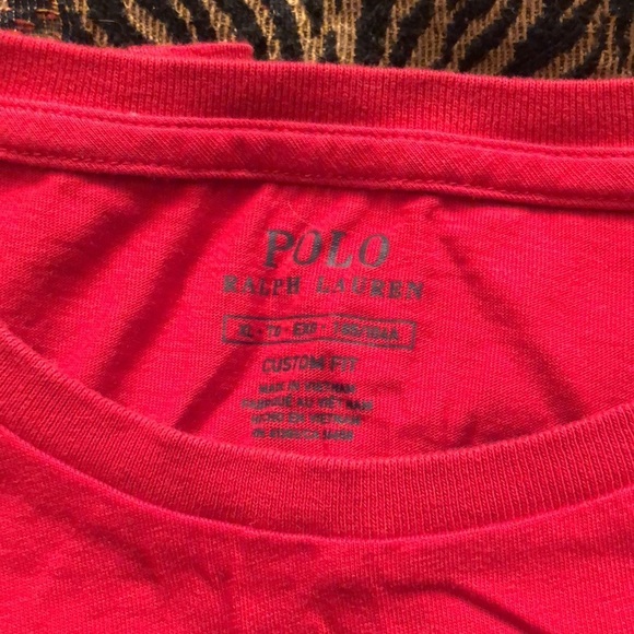 POLO by RALPH LAUREN XL Red long sleeve tee crew neck oversized  like new - Picture 7 of 8